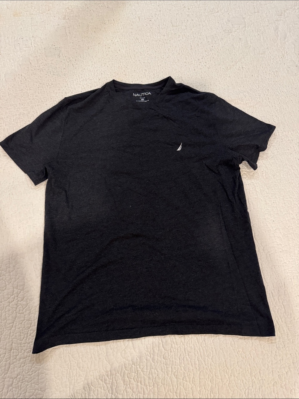 Nautica Black Short Sleeve Crew Neck T‑Shirt with Sail Logo